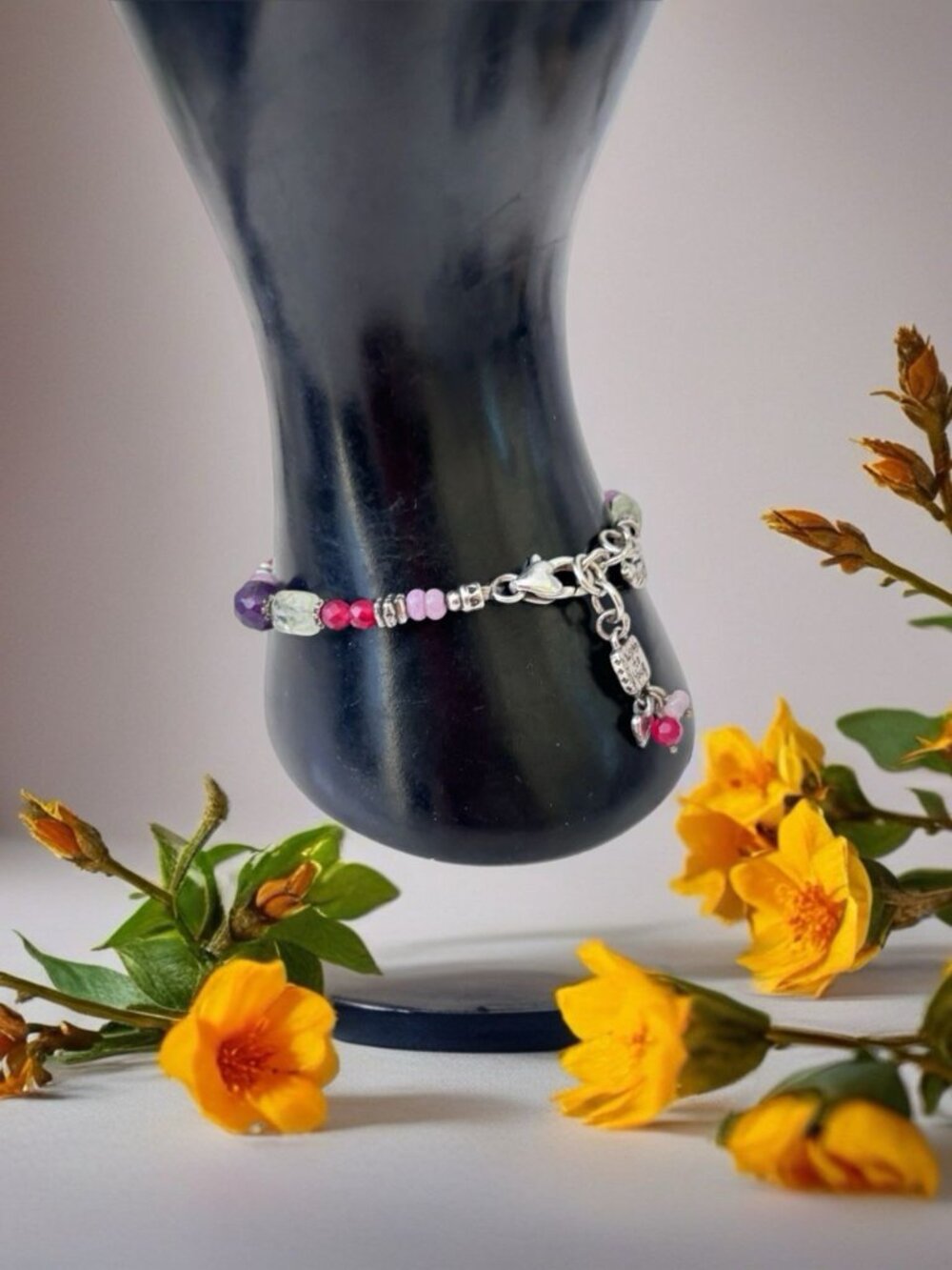 Brighton Love Heart Red Beaded Silver Bracelet - Picture 4 of 6